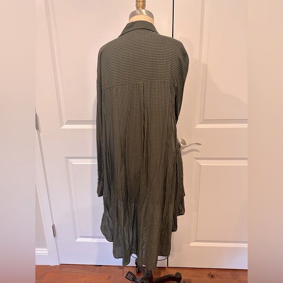 Zara green/black check high/low tunic top - Picture 4 of 6